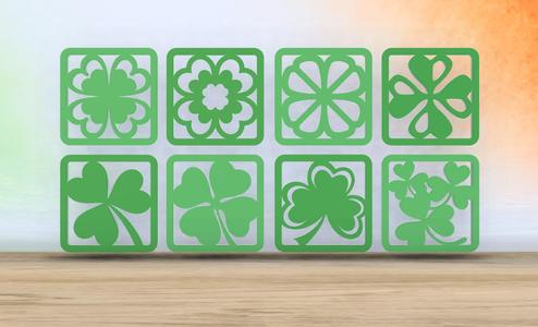 Shamrock Themed - 8 Coaster Set - Set 1