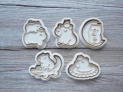 Capybara Cute Cookie Cutter Pack With Apple Croco