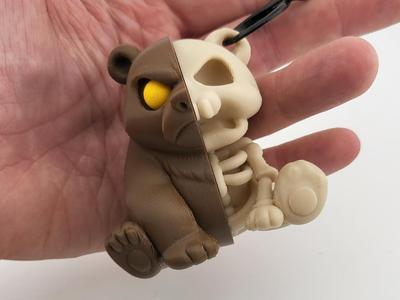 Kawaii Skeleton Bear Keychain - Cute Skull Keyring