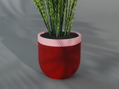 Kaze Planter Pot, Striped Diagonal | Small, Medium, Large | Self Watering and Drip Tray 