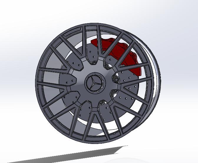 AMG Mercedes wheel multi part assembly