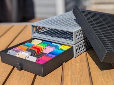 Stackable Bambu Labs Swatch Trays with Pulls