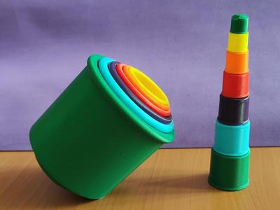 Stackable Toy Cups for Smarter Baby Pyramid Tower