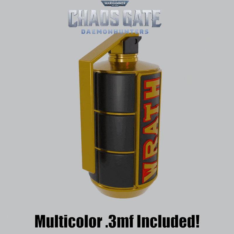 Warhammer 40k Chaos Gate Frag Grenade 3mf Prop Cosplay Darktide