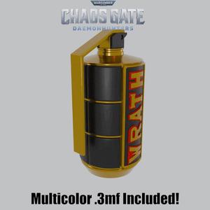 Warhammer 40k Chaos Gate Frag Grenade 3mf Prop Cosplay Darktide