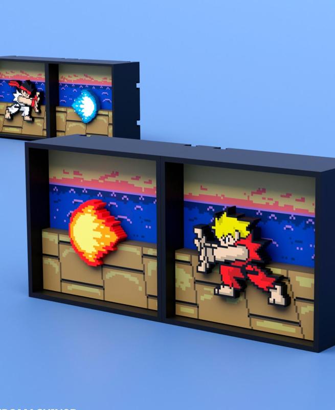 STREET FIGHTER KEN - Pixel Voxel Art Frame (No support, 3MF included)