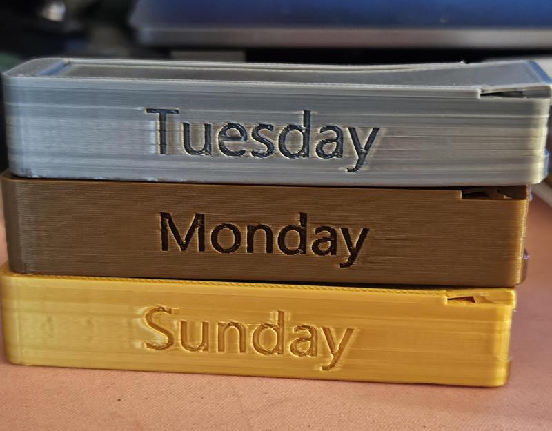 Weekday Labeled Pillbox for Stackable Pillbox
