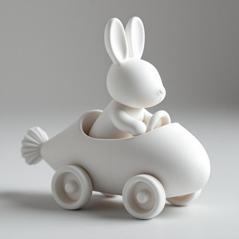 Easter Bunny Driving Carrot Car – Festive Decor