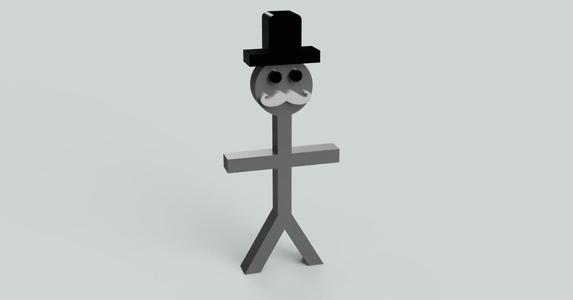 TPU Mustache Stick Man - TPU and PLA Test Print