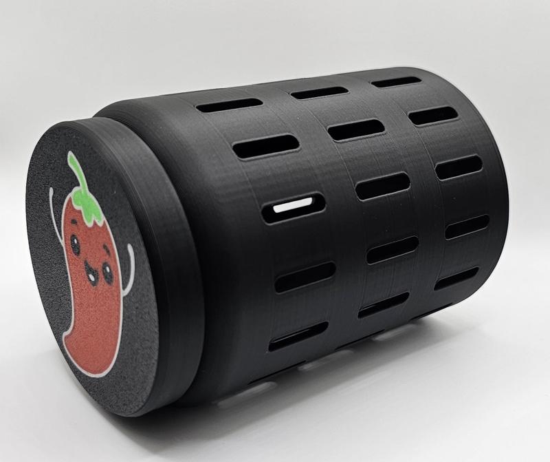 Chili jar with coarse threading.