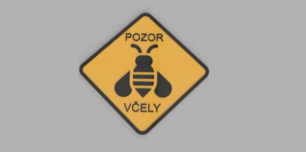 Výstražná cedulka " pozor včely " / warning sign " Bee "