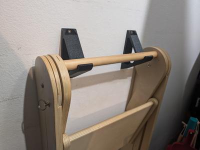 25mm Rod / Round Timber Wall Holder (15kg, single)