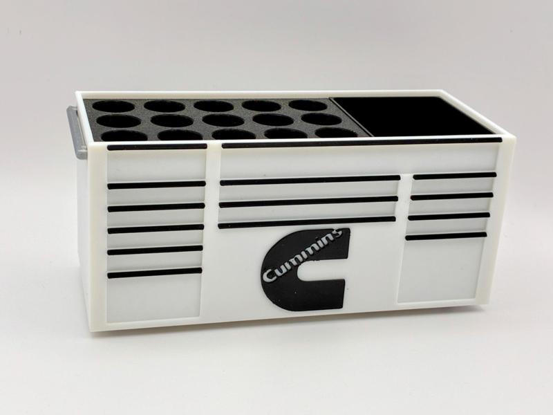 Cummins inspired desk toolbox organizer pen holder