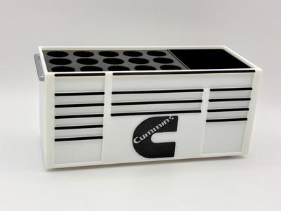 Cummins inspired desk toolbox organizer pen holder