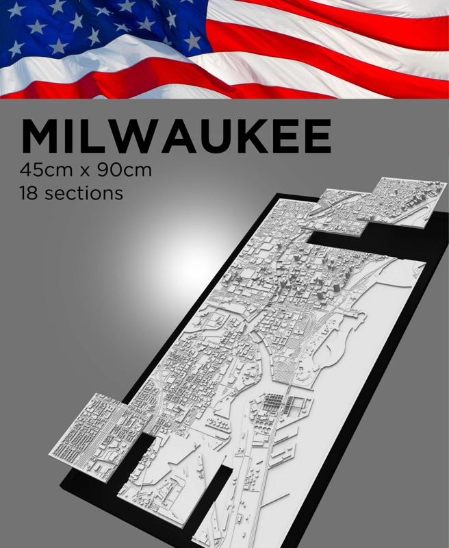 MILWAUKEE, Skyline 3d map 