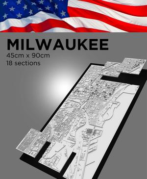 MILWAUKEE, Skyline 3d map 