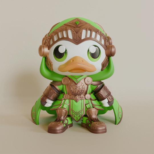 medieval green duck warrior