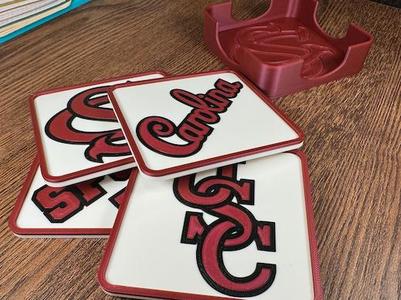 South Carolina Gamecocks 4 Coaster Set with Caddy