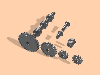 Sturdy wheels and shafts for playing card shuffler V3