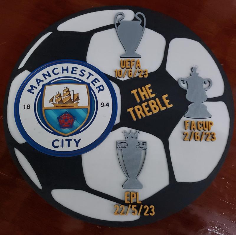 The Treble Plaque - Manchester City