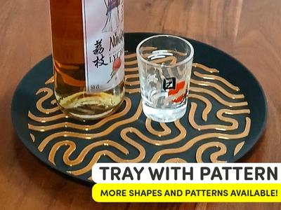 Decor Tray Round with Modern Pattern