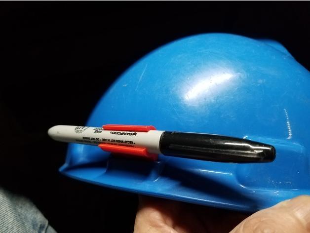 Hardhat Sharpie clip