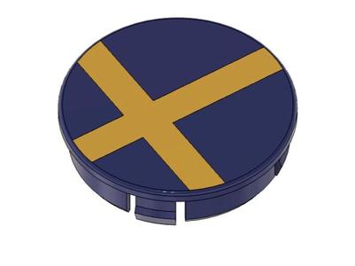 60mm swedish flag wheel cap