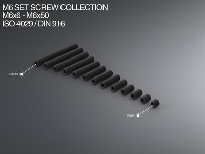 M6 Set Screw Collection M6x6-M6x50 ISO 4029 / DIN 916