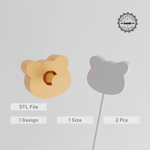 Panda Cake Pop Mold, 2-Piece Wildlife Panda Baking Set, Black & White Bear Dessert Decor, Wildlife Bamboo Bear STL PRODUCT_2216