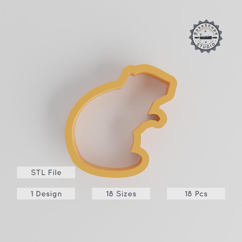 Beaver Shape Cutter Set, 18 Sizes from 0.75" to 5.00", Perfect for Cookies, Fondant & Clay, Woodland Rodent Nature Builder PRODUCT_129