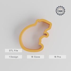 Beaver Shape Cutter Set, 18 Sizes from 0.75" to 5.00", Perfect for Cookies, Fondant & Clay, Woodland Rodent Nature Builder PRODUCT_129
