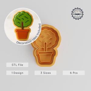 Small Tree Shape Cutter & Stamp, Cookie & Fondant Design, S/M/L Sizes, 6-Piece Set PRODUCT_417