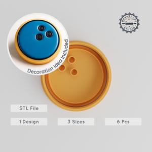 Bowling Shape Cutter & Stamp, Cookie & Fondant Tool, 3 Sizes, Sports Ball Design, Set of 6 PRODUCT_612