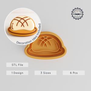 Buns Shape Cutter & Stamp, Cookie & Fondant Tool, 3 Sizes, 6-Piece Bakery Pastry Design Set PRODUCT_763