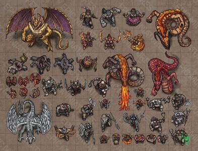 Burning Lands Virtual Tabletop Token Set / VTT Tokens Collection