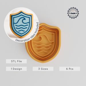 Ocean Protection Cookie Cutter & Stamp, Set of 6, Sea Guard Designs for Fondant, S/M/L Sizes PRODUCT_1115