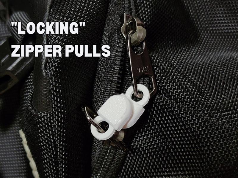 Anti Theft "Locking" Zipper Pulls