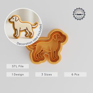 Labrador Retriever Shape Cutter & Stamp, Dog & Pet Breed Cookie Fondant Tool, 6-Piece Set, S/M/L Sizes PRODUCT_284