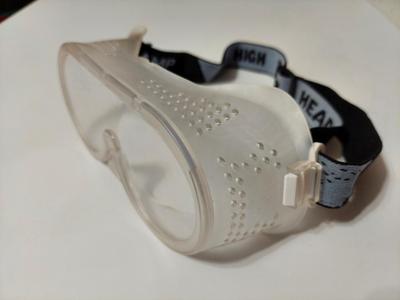 Clips for elastic bands of safety glasses