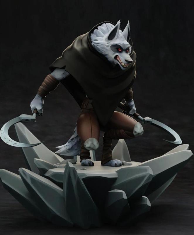 Death Wolf Statue 