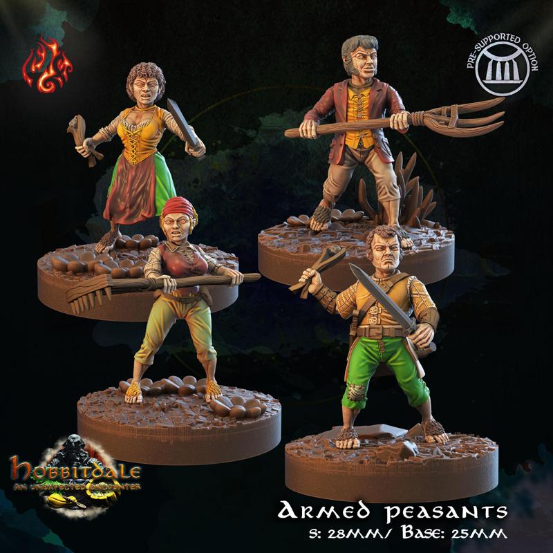 Armed Halfling Peasants