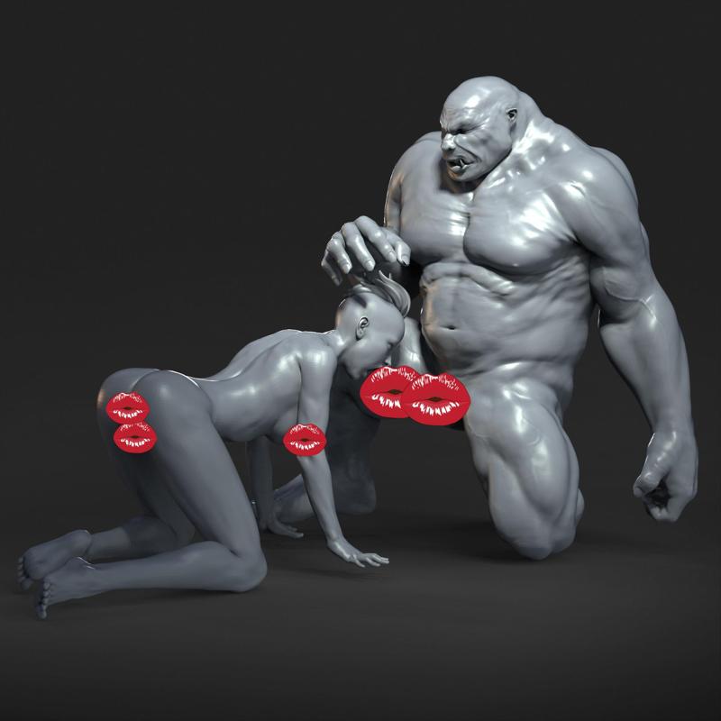 ATTACK OF THE OGRE - NSFW - EROTIC MINIATURE 75 MM SCALE