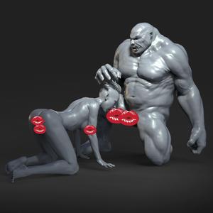 ATTACK OF THE OGRE - NSFW - EROTIC MINIATURE 75 MM SCALE