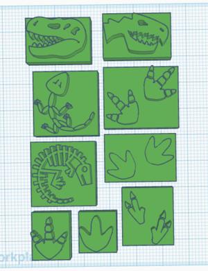 Dinosaur Fossil and Footprint Play Doh / Clay Stamps