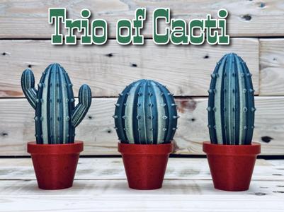 Trio of Cactus ornaments