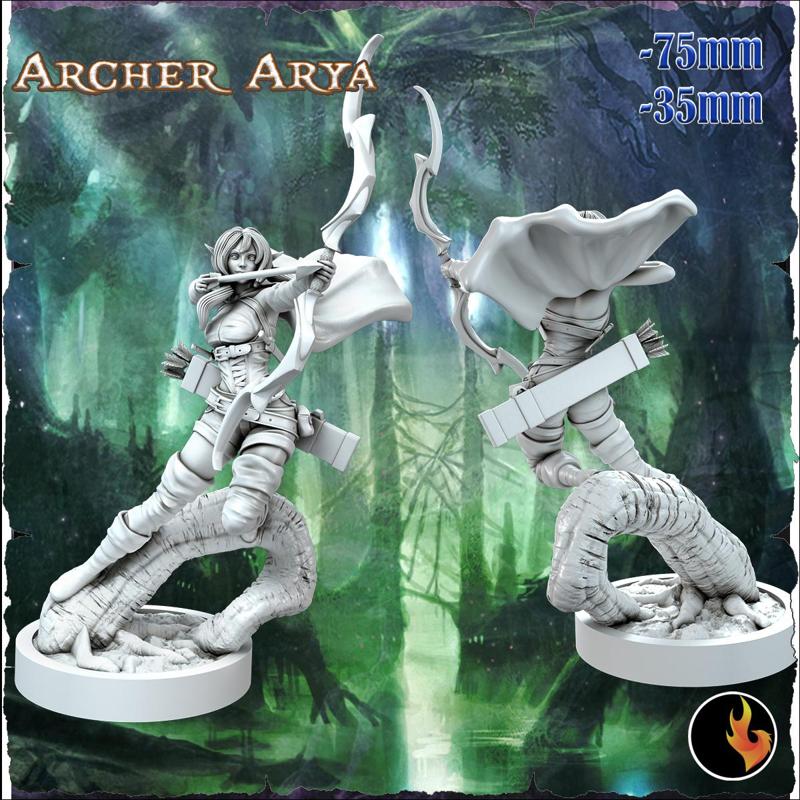 Arya - Fantasy Elf Girls STL Vol 1 - 75mm + 35mm Scale