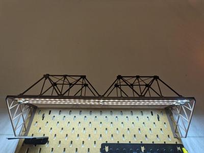 HO scale bridge - desk lamp for Ikea SKÅDIS pegboard