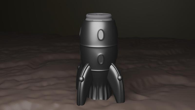 Retro Rocket Beer Can Holder