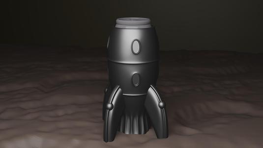 Retro Rocket Beer Can Holder