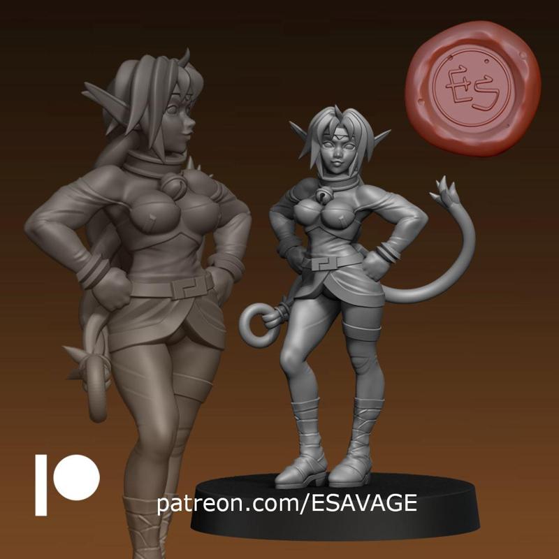 Aya Cat Girl Monk - 32mm - DnD